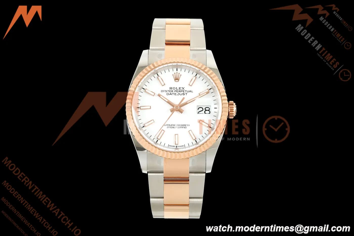 Rolex - Datejust 126231 36mm Oys Flt 904L RG/SS Wht/Stk ARF SH3235