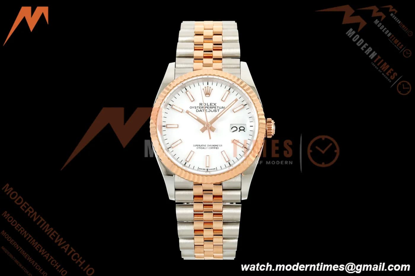 Rolex - Datejust 126231 36mm Jub Flt 904L RG/SS Wht/Stk ARF SH3235
