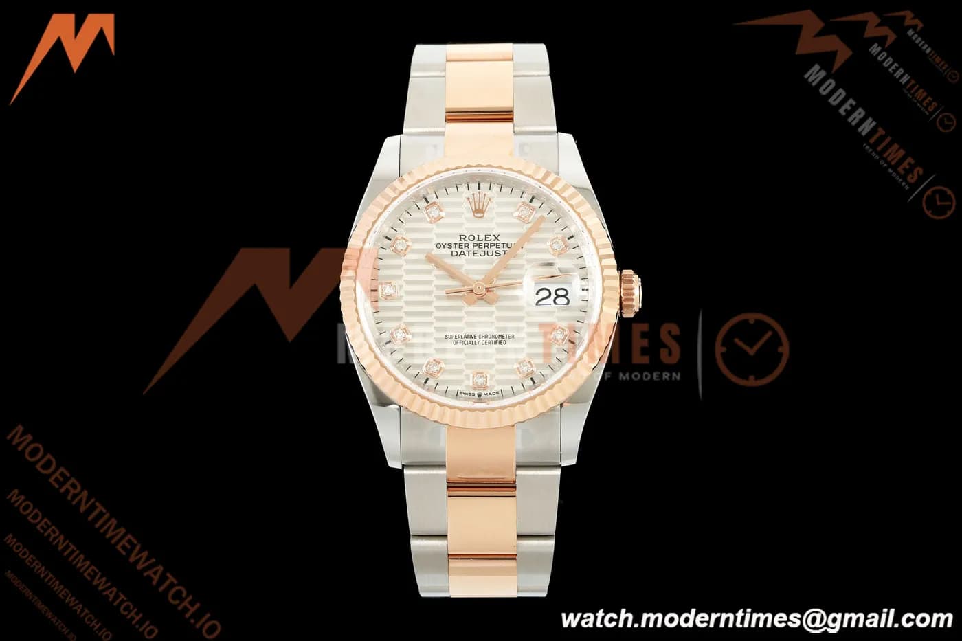 Rolex - Datejust 126231 36mm Oys Flt 904L RG/SS F-Silv/Dia ARF SH3235