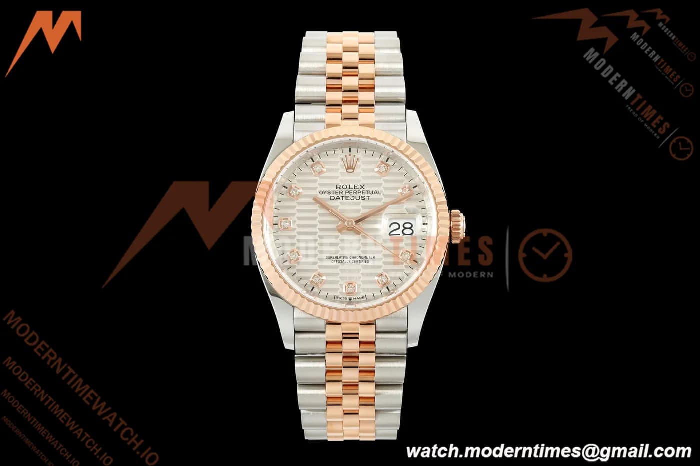 Rolex - Datejust 126231 36mm Jub Flt 904L RG/SS F-Silv/Dia ARF SH3235