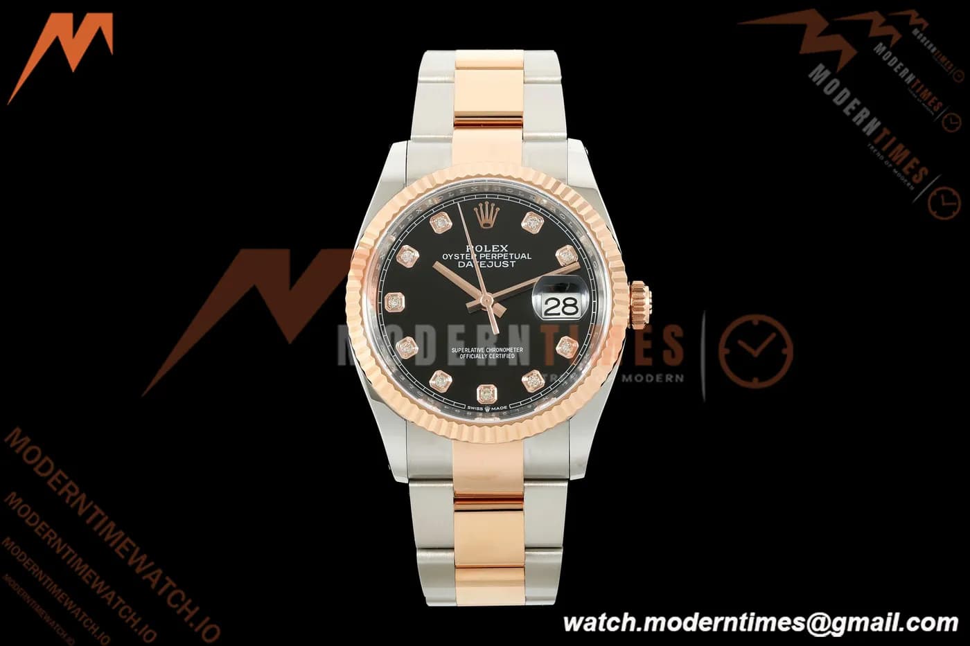 Rolex - Datejust 126231 36mm Oys Flt 904L RG/SS Blk/Dia ARF SH3235