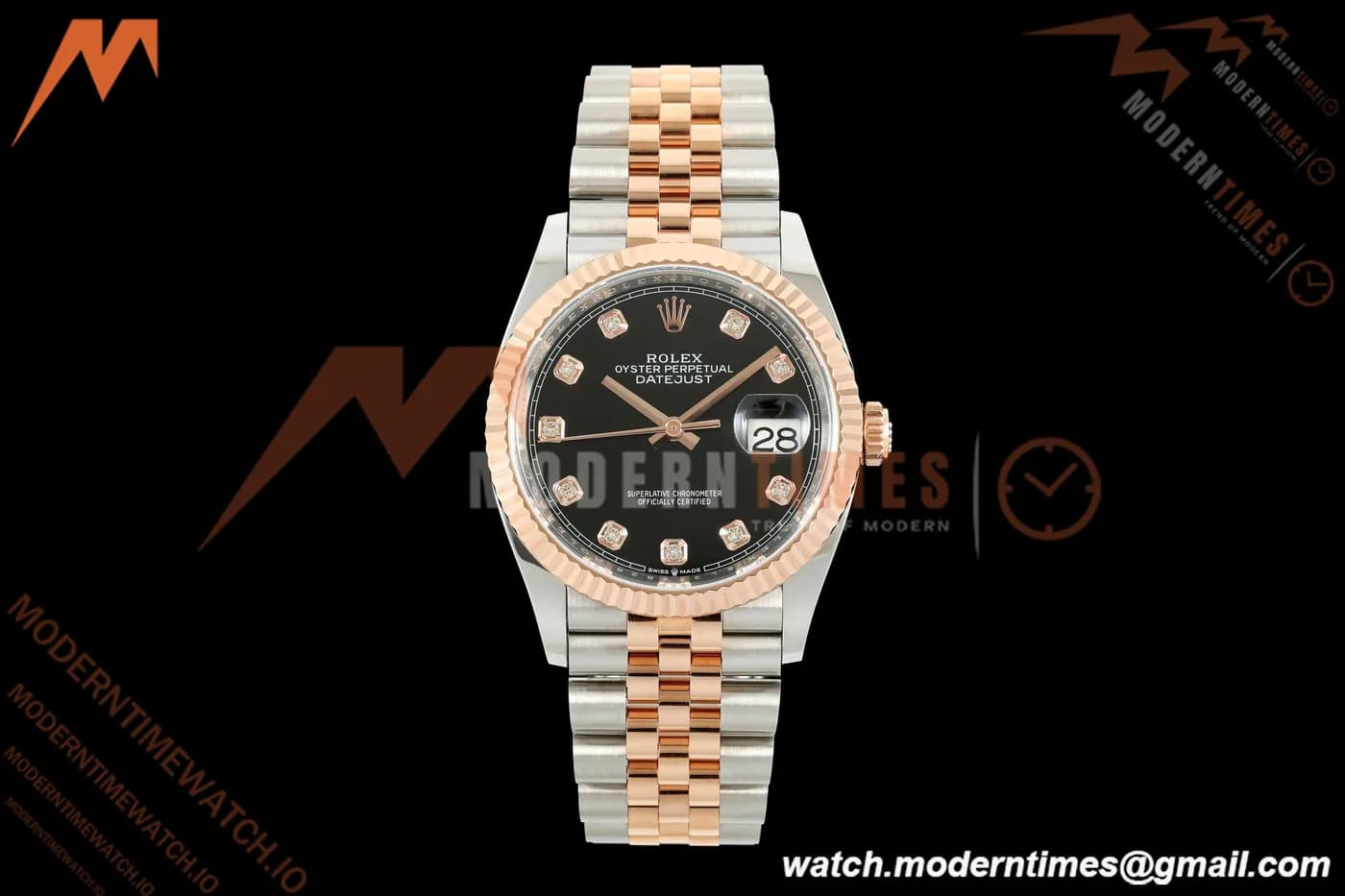 Rolex - Datejust 126231 36mm Jub Flt 904L RG/SS Blk/Dia ARF SH3235