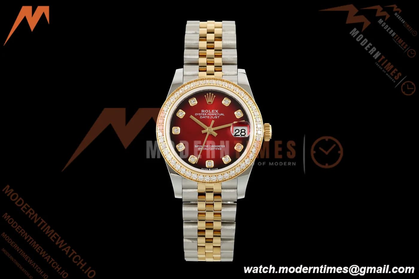 Rolex - Datejust Ladies 278383 31mm Jub Dia YG/SS Red/Dia GMF A2824