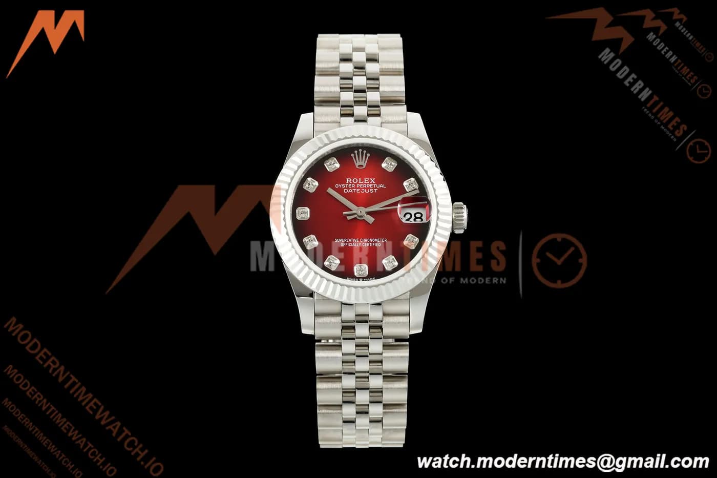 Rolex - Datejust Ladies 278274 31mm Jub Flt SS/SS Red/Dia GMF A2824