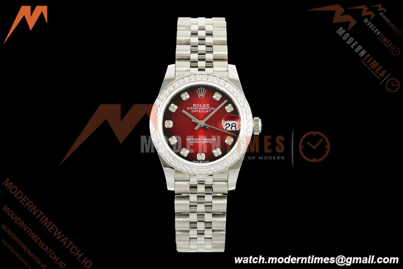 Rolex - Datejust Ladies 278274 31mm Jub Dia SS/SS Red/Dia GMF A2824