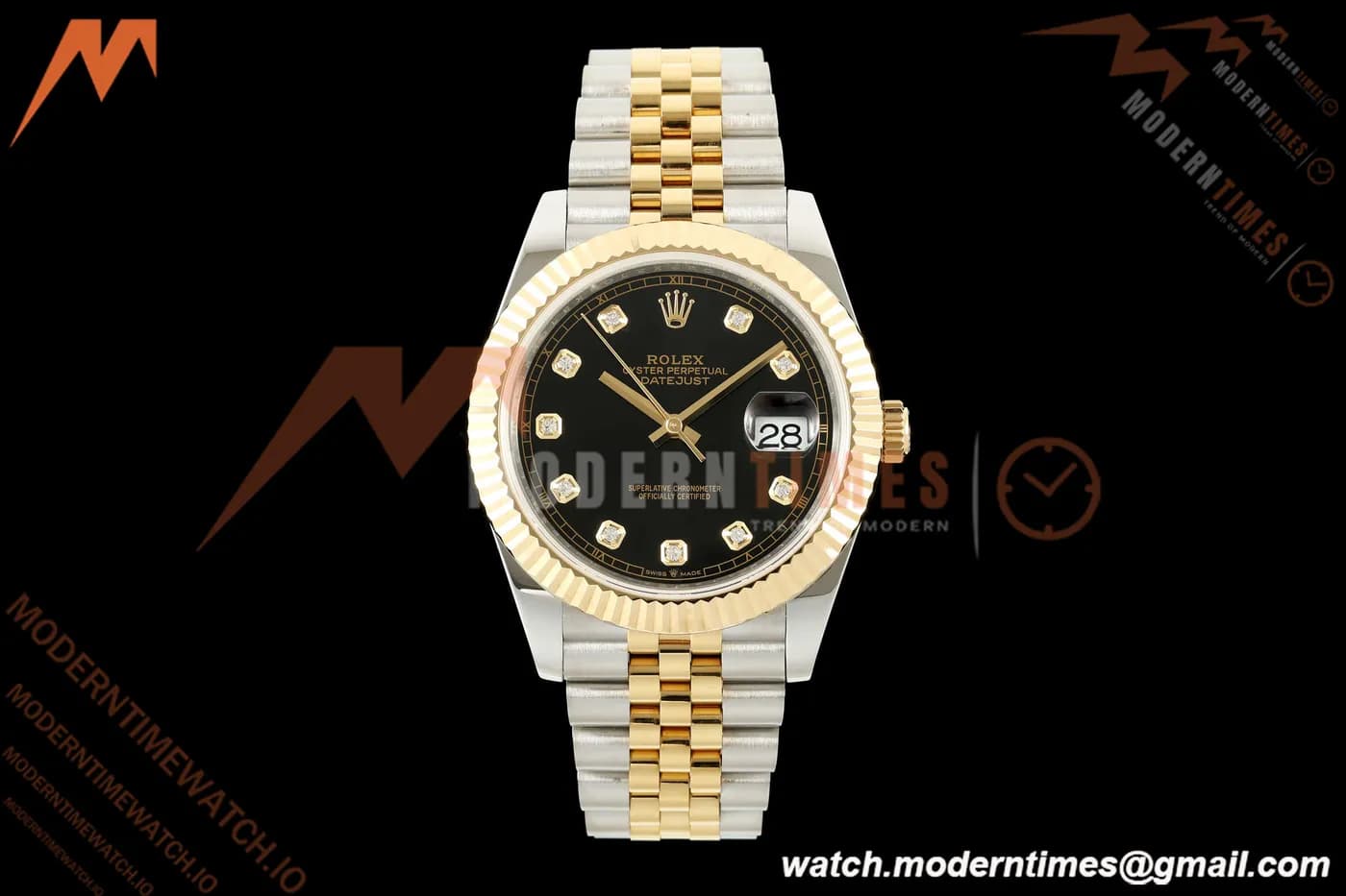 Rolex - Datejust 126333 41mm 904L Gain Weight Jub Flt YG/SS Blk/Dia QF SH3235