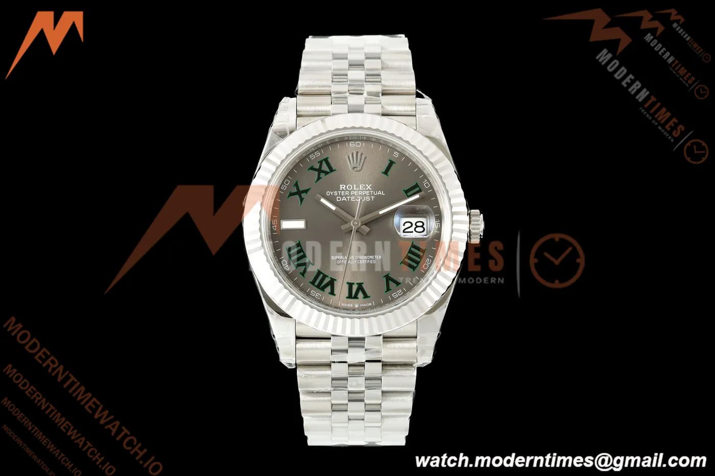 Rolex - Datejust 126334 Wimbledon 41mm Jub Flt 904L SS/SS Gray/Rmn VSF V2 VS3235