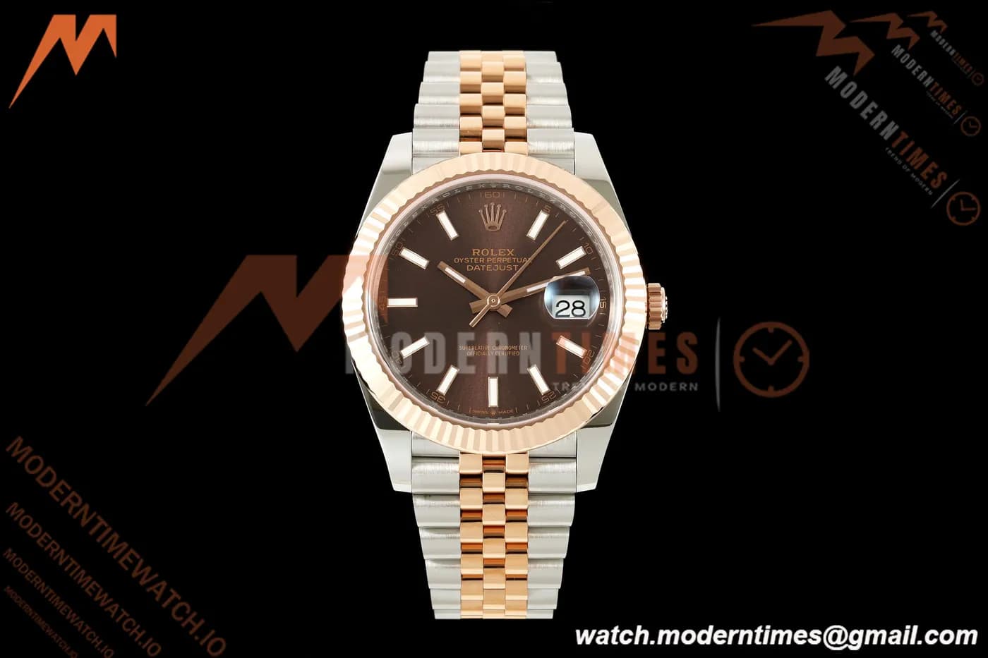 Rolex - Datejust 126331 41mm 904L Jub Flt RG/SS Brn/Stk RCF JH3235