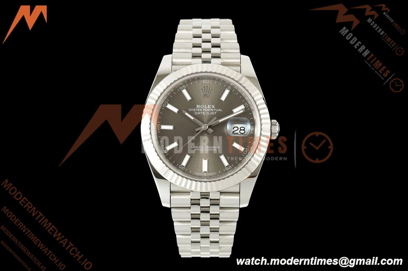 Rolex - Datejust 126334 41mm Jub Flt 904L SS/SS Gry/Stk RCF JH3235