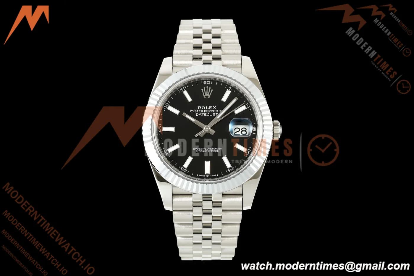 Rolex - Datejust 126334 41mm Jub Flt 904L SS/SS Blk/Stk RCF JH3235
