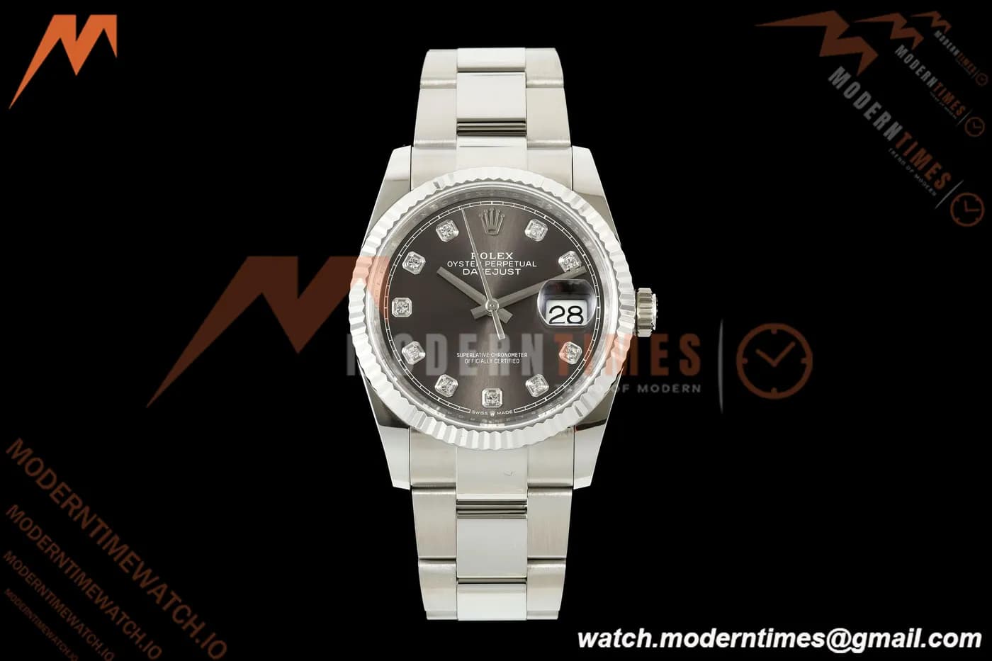 Rolex - Datejust 126234 36mm Oys Flt 904L SS/SS Gray/Dia ARF DD3235