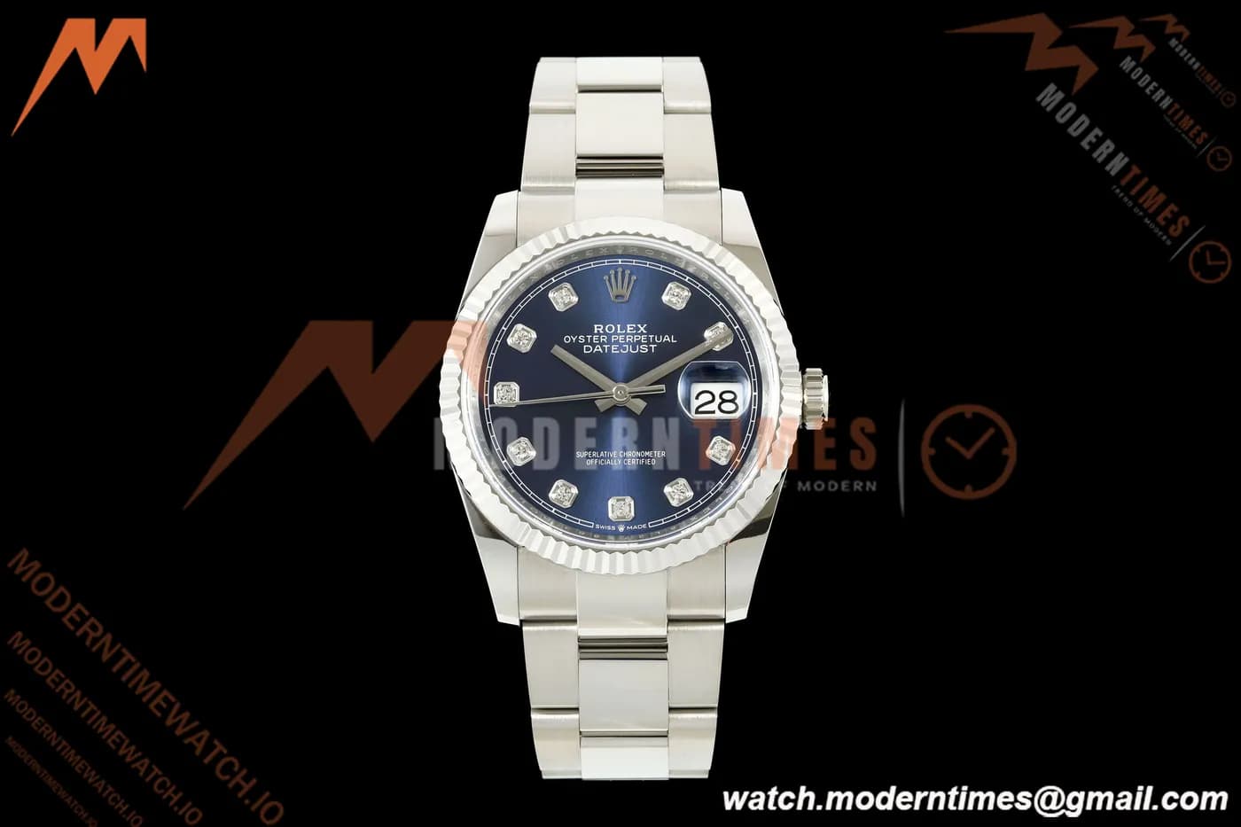 Rolex - Datejust 126234 36mm Oys Flt 904L SS/SS Blue/Dia ARF DD3235