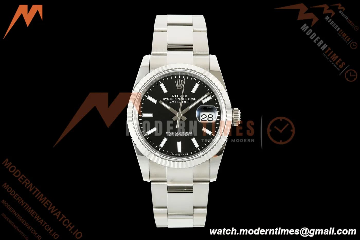 Rolex - Datejust 126234 36mm Oys Flt 904L SS/SS Black/Stk ARF DD3235