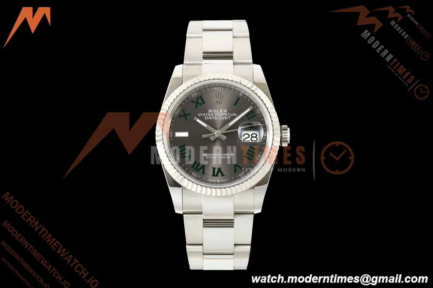 Rolex - Datejust 126234 36mm Oys Flt 904L SS/SS Gry/Grn Rmn ARF DD3235
