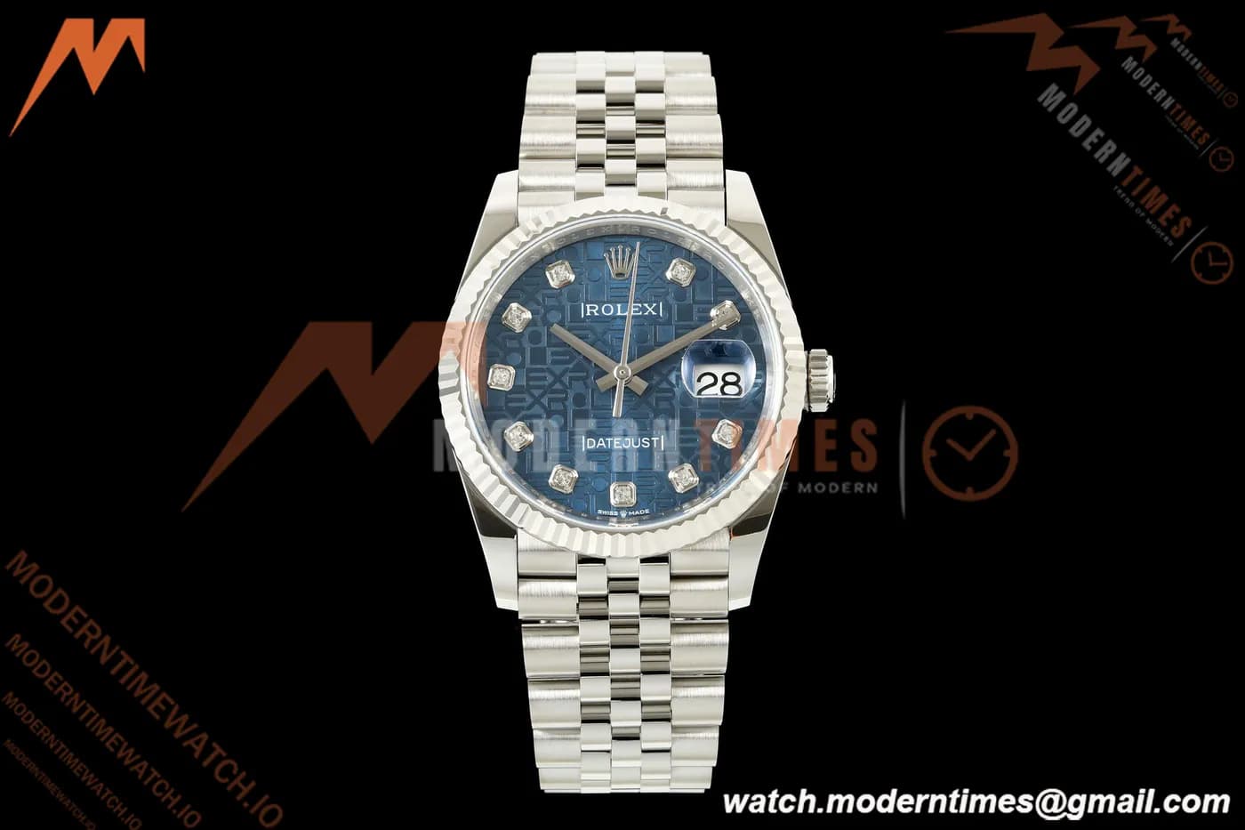 Rolex - Datejust 126234 36mm Jub Flt 904L SS/SS Blue Jubilee Motif/Dia ARF DD3235