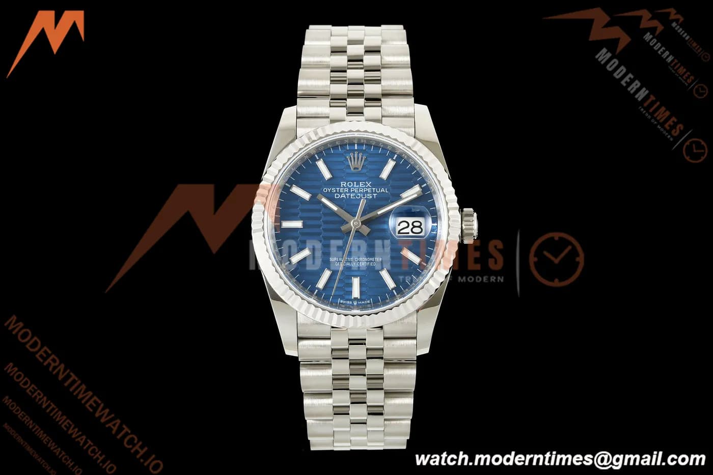 Rolex - Datejust 126234 36mm Jub Flt 904L SS/SS Blue Fluted Motif/Stk ARF DD3235