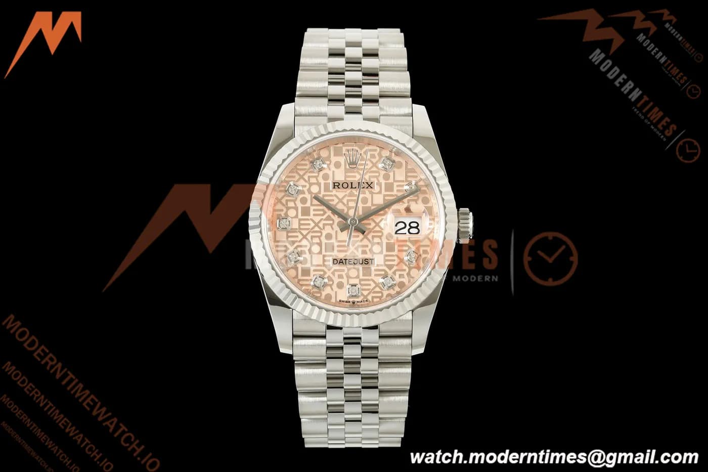 Rolex - Datejust 126234 36mm Jub Flt 904L SS/SS Pink Jubilee Motif/Dia ARF DD3235