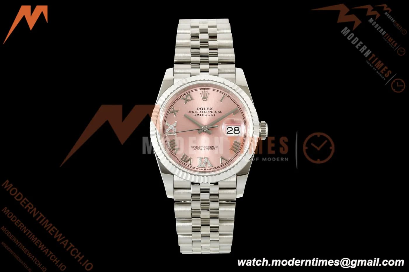 Rolex - Datejust 126234 36mm Jub Flt 904L SS/SS Pink/Rmn ARF DD3235