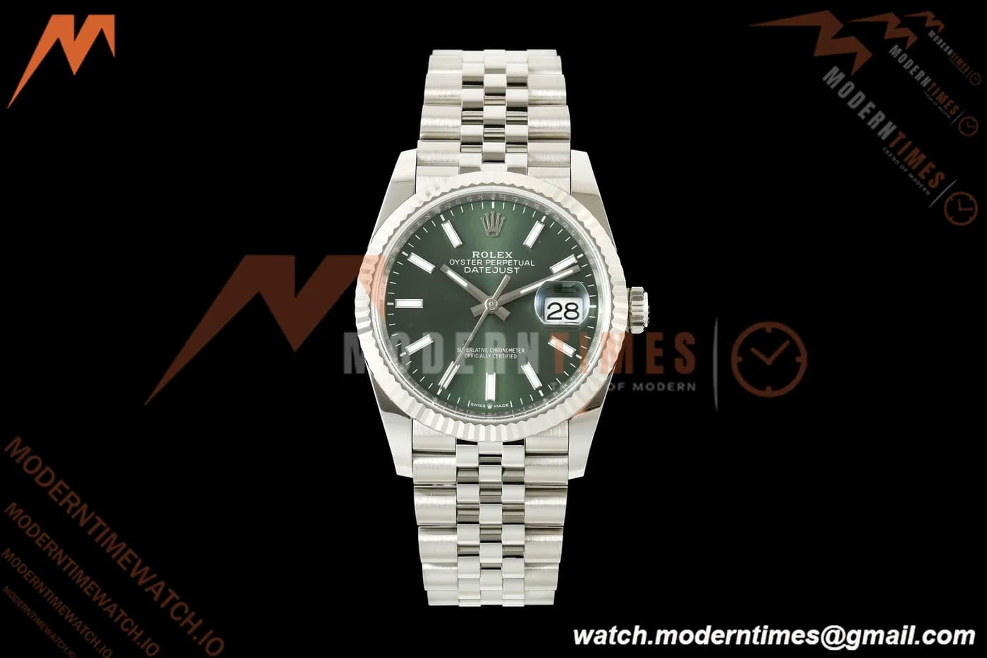 Rolex - Datejust 126234 36mm Jub Flt 904L SS/SS Green/Stk ARF DD3235