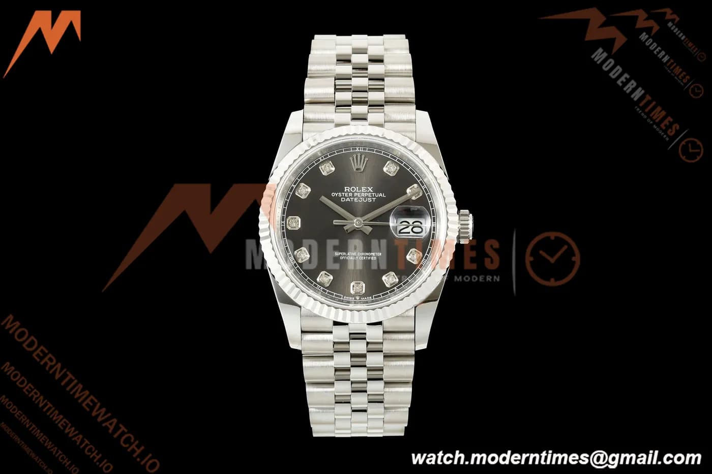 Rolex - Datejust 126234 36mm Jub Flt 904L SS/SS Gray/Dia ARF DD3235