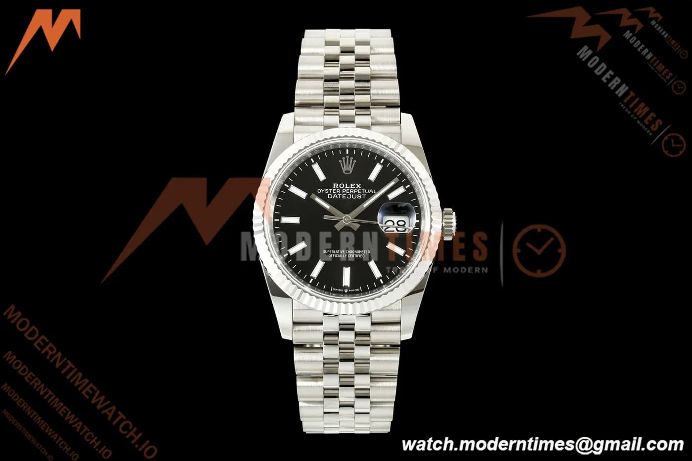 Rolex - Datejust 126234 36mm Jub Flt 904L SS/SS Black/Stk ARF DD3235