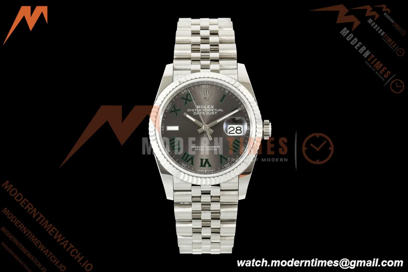 Rolex - Datejust 126234 36mm Jub Flt 904L SS/SS Gry/Grn Rmn ARF DD3235