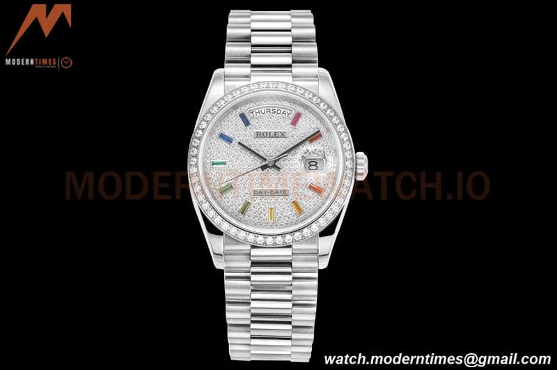 Rolex - DayDate 36mm 128349 Flt Pres SS/SS Dia/Dia Dial RAF A2836