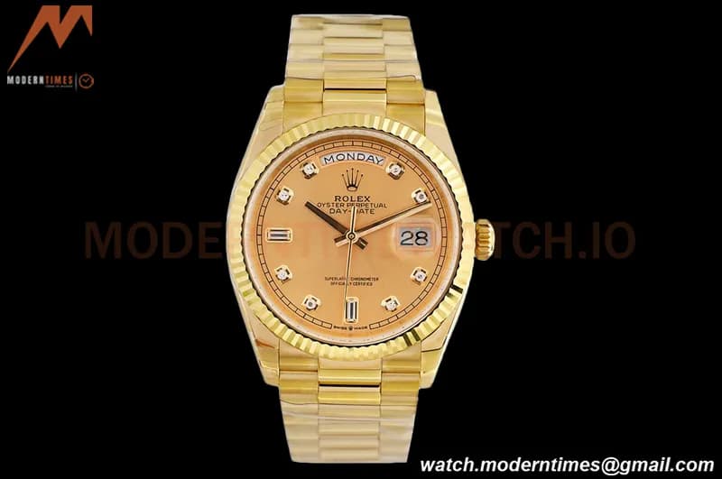 Rolex - DayDate 36mm 128238 Flt Pres YG/YG Gold/Dia EWF A2836