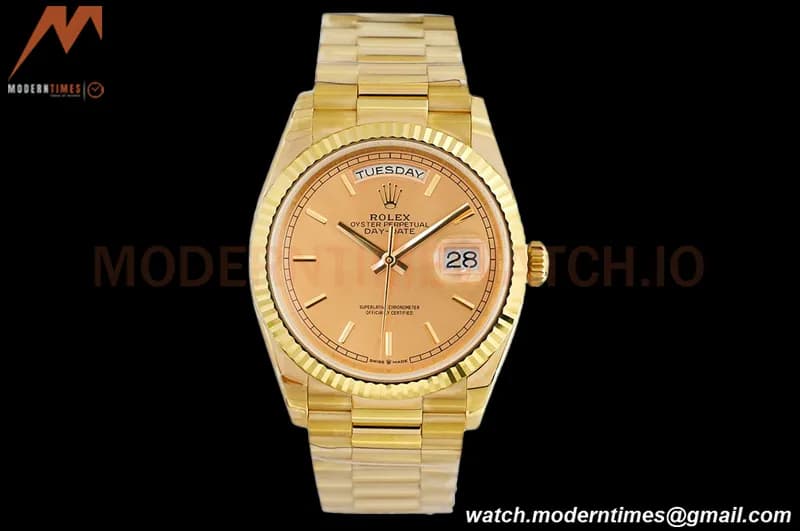 Rolex - DayDate 36mm 128238 Flt Pres YG/YG Gold/Stk EWF A2836