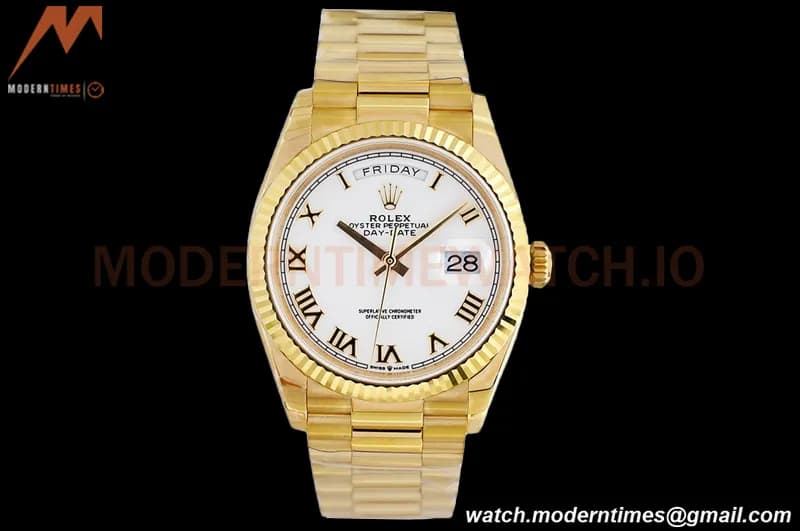 Rolex - DayDate 36mm 128238 Flt Pres YG/YG Wht/Rmn EWF A2836