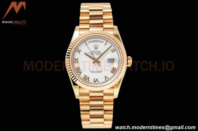 Rolex - DayDate 36mm 128238 Flt Pres YG/YG Wht/Rmn TWSF A2836