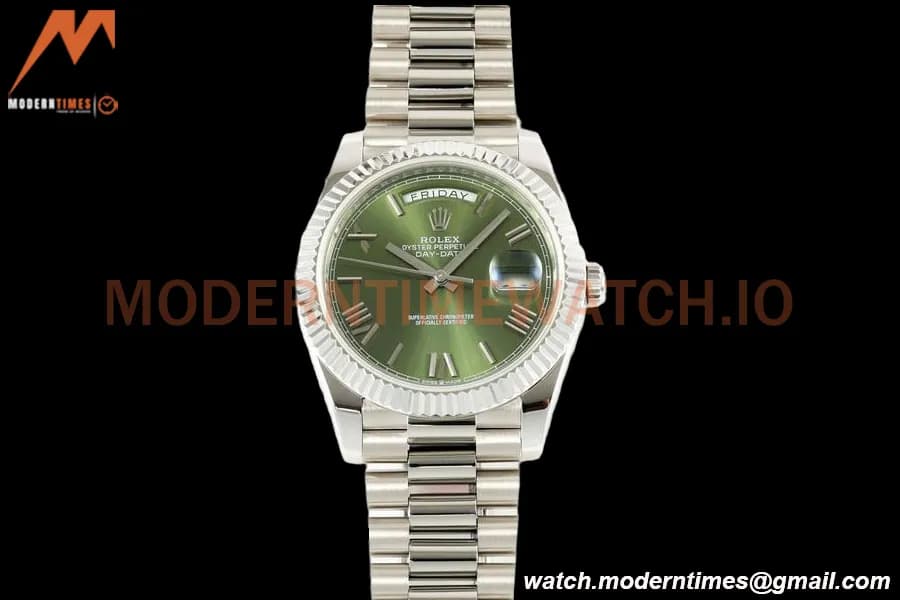 Rolex - DayDate 228239 Gain Weight 40mm Flt Pres SS/SS Grn/Rmn KF VR3255