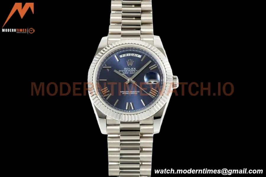 Rolex - DayDate 228239 Gain Weight 40mm Flt Pres SS/SS Blue/Rmn KF VR3255