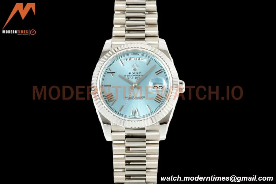 Rolex - DayDate 228236 Gain Weight 40mm Flt Pres SS/SS I-Blu/Rmn KF VR3255