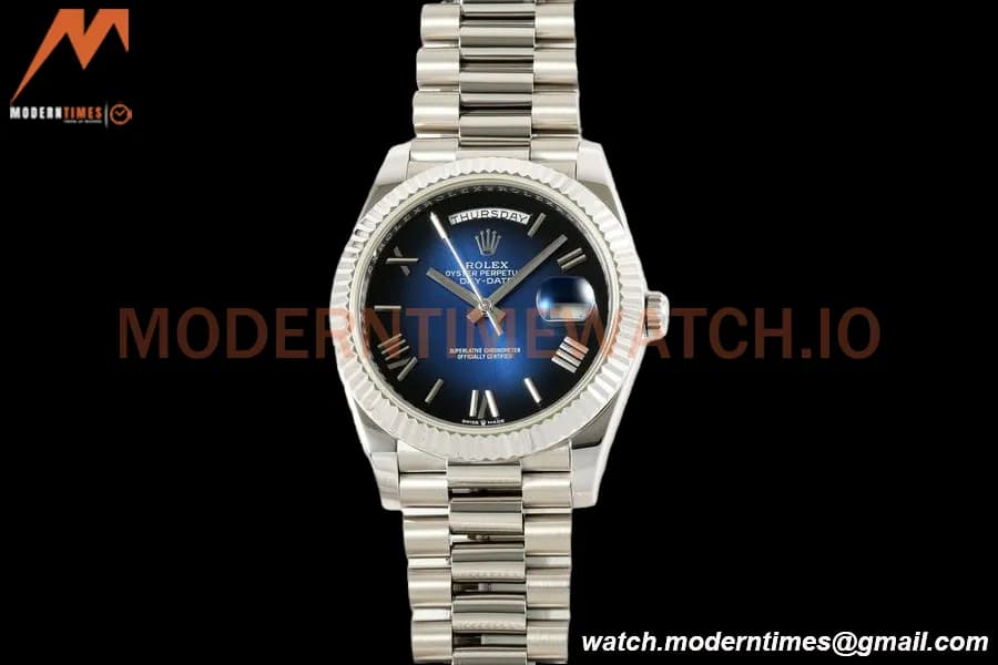 Rolex - DayDate 228239 Gain Weight 40mm Flt Pres SS/SS Blu Ombre/Rmn KF VR3255