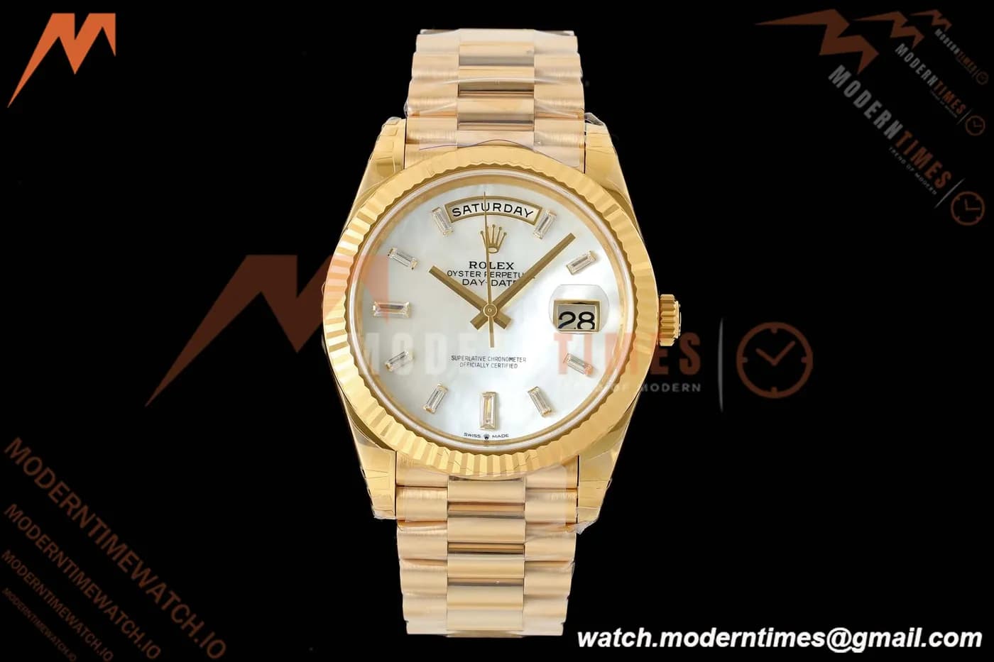 Rolex - DayDate 228238 Gain Weight 40mm Flt Pres YG/YG Wht MOP/Dia VSF V2 VS3255