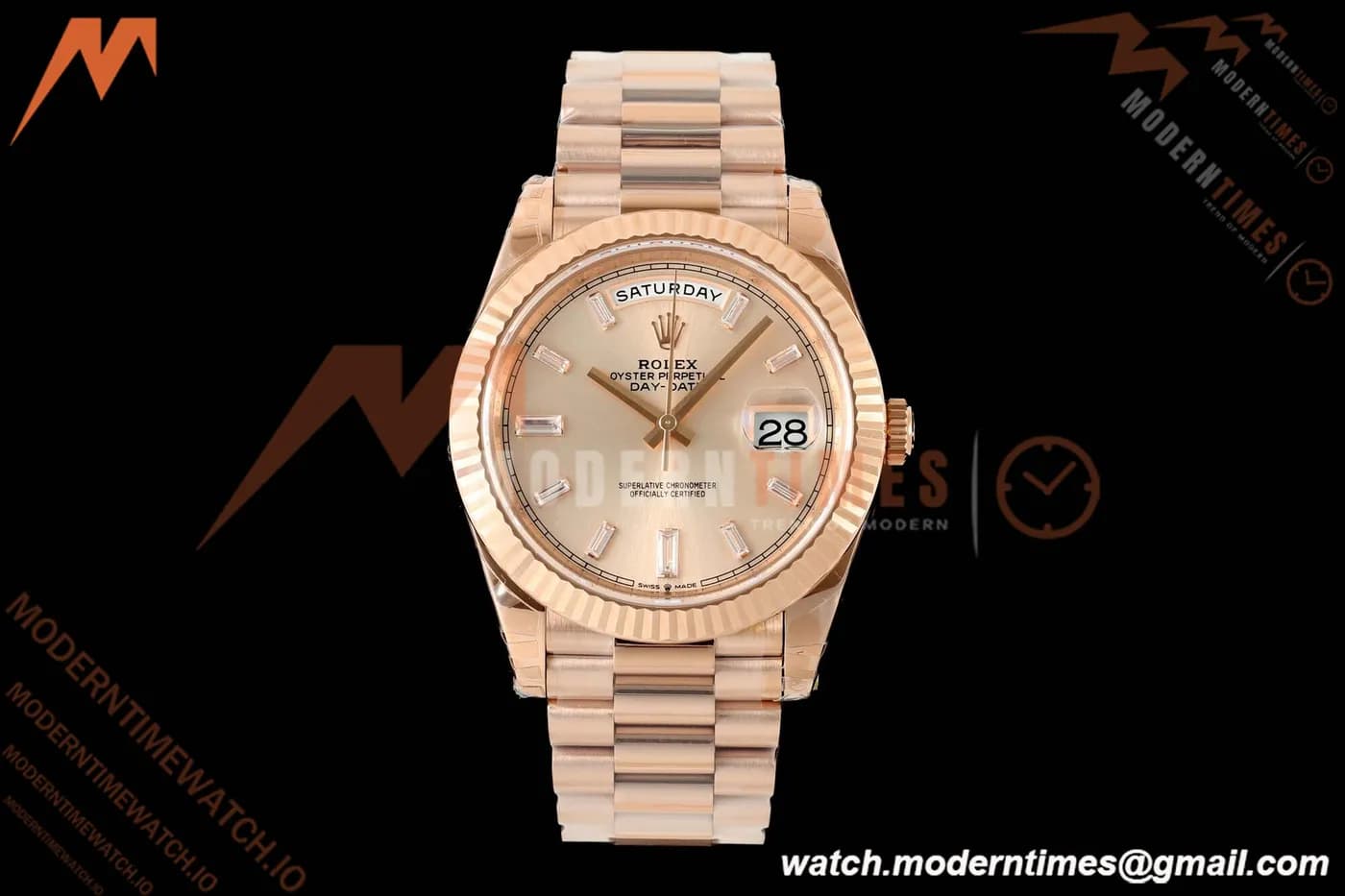 Rolex - DayDate 228235 Gain Weight 40mm Flt Pres RG/RG RG/Dia VSF V2 VS3255