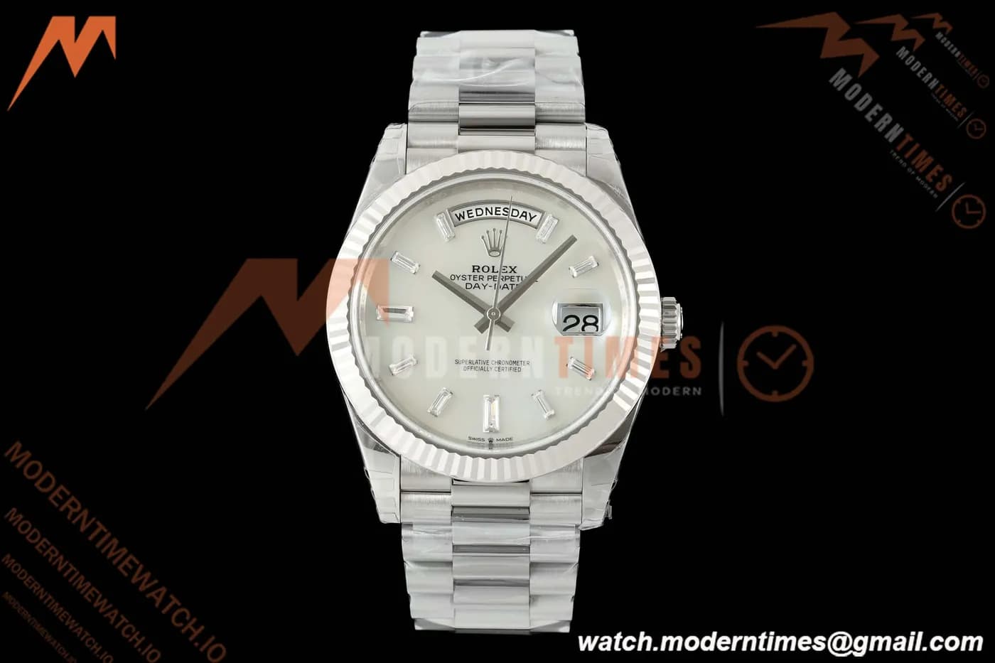 Rolex - DayDate 228239 Gain Weight 40mm Flt Pres SS/SS Wht MOP/Dia VSF V2 VS3255