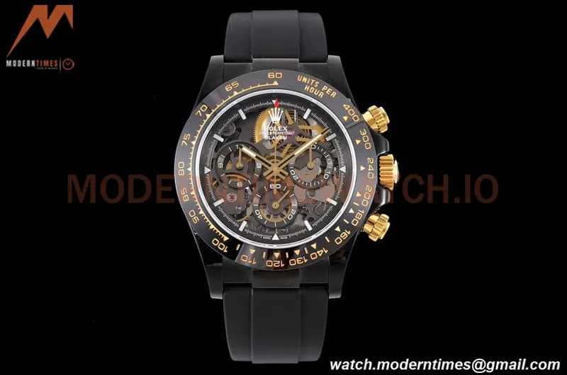 Rolex - Daytona Blaken 40mm CER 904L PVD/RU Blk/YG Skeleton GETF SA4130