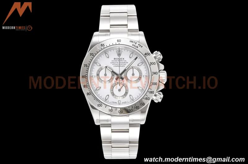 Rolex - Daytona 116520 40mm 904L SS/SS Wht/Stk King SH4130