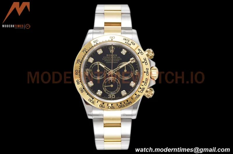 Rolex - Daytona 116503 40mm 904L YG/SS Blk/Diam King SH4130