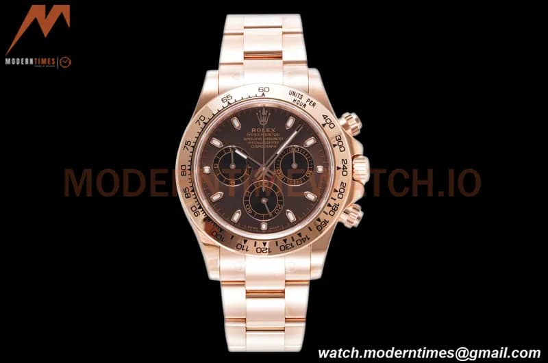 Rolex - Daytona 116505 40mm 904L RG/RG Brn/Blk/Stk King SH4130