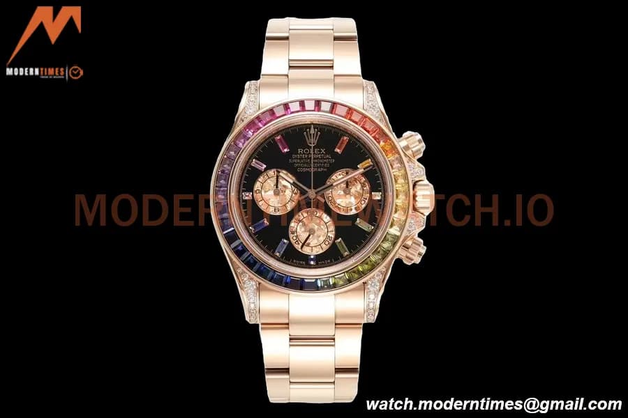 Rolex - Daytona Rainbow 116595 RBOW 40mm RG/RG Black/Dia ZF SH4130