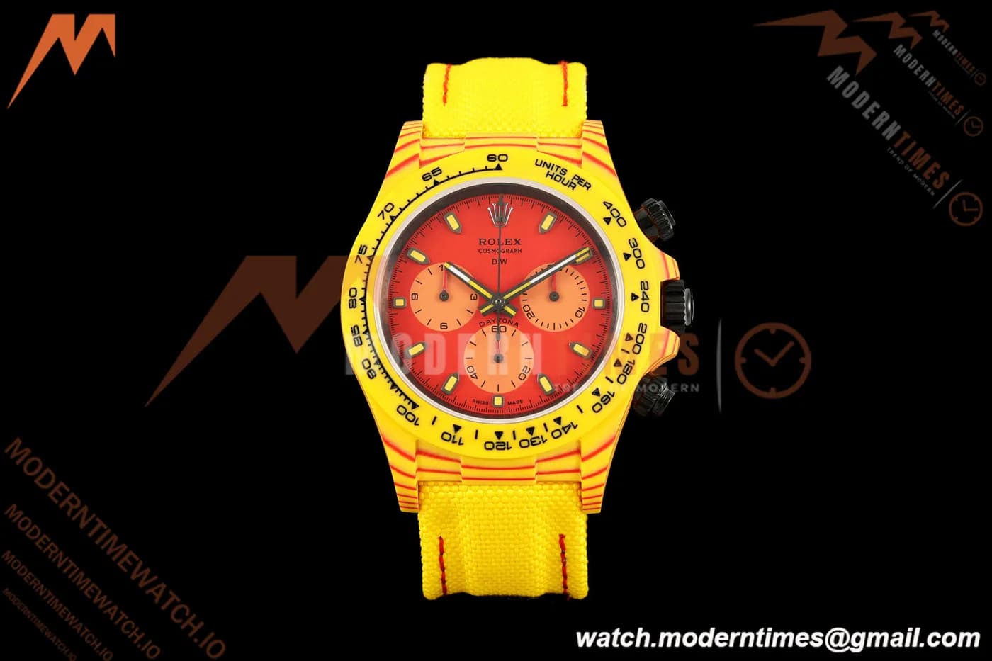 Rolex - Daytona DiW Volcano 40mm Yellow Carbon Fiber FC/NY Red Dial DIWF DD4801