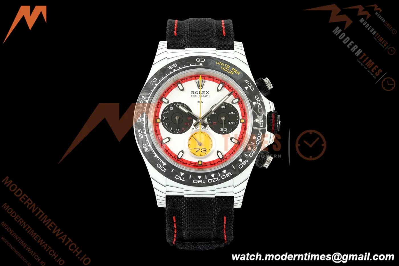 Rolex - Daytona 40mm DiW Ferrari Edition RT White Carbon Fiber FC/NY Red/Blk/Yelw White Dial DIWF DD4801