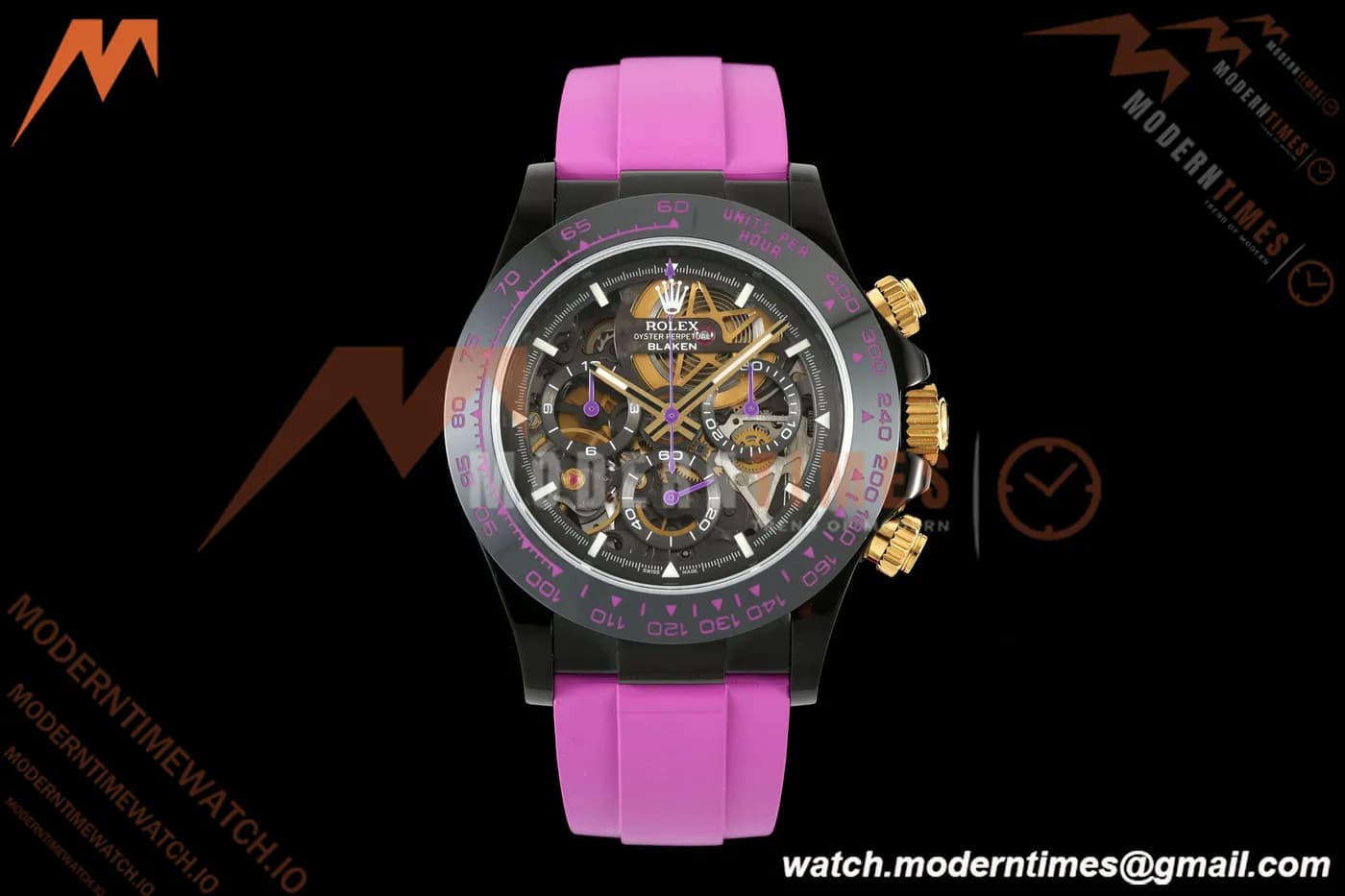 Rolex - Daytona Blaken 40mm Black PVD/RU Purple Skeleton Sonic DD4130