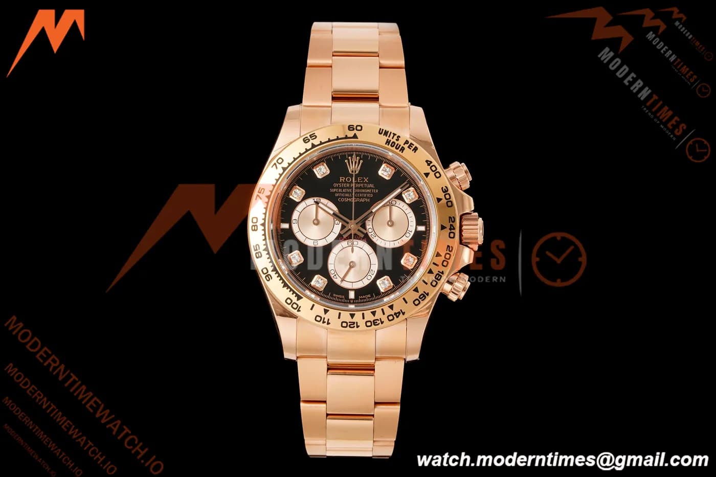 Rolex - Daytona 126505 40mm RG/RG Blk/Chap/Dia RWF DD4131 Free Sprung