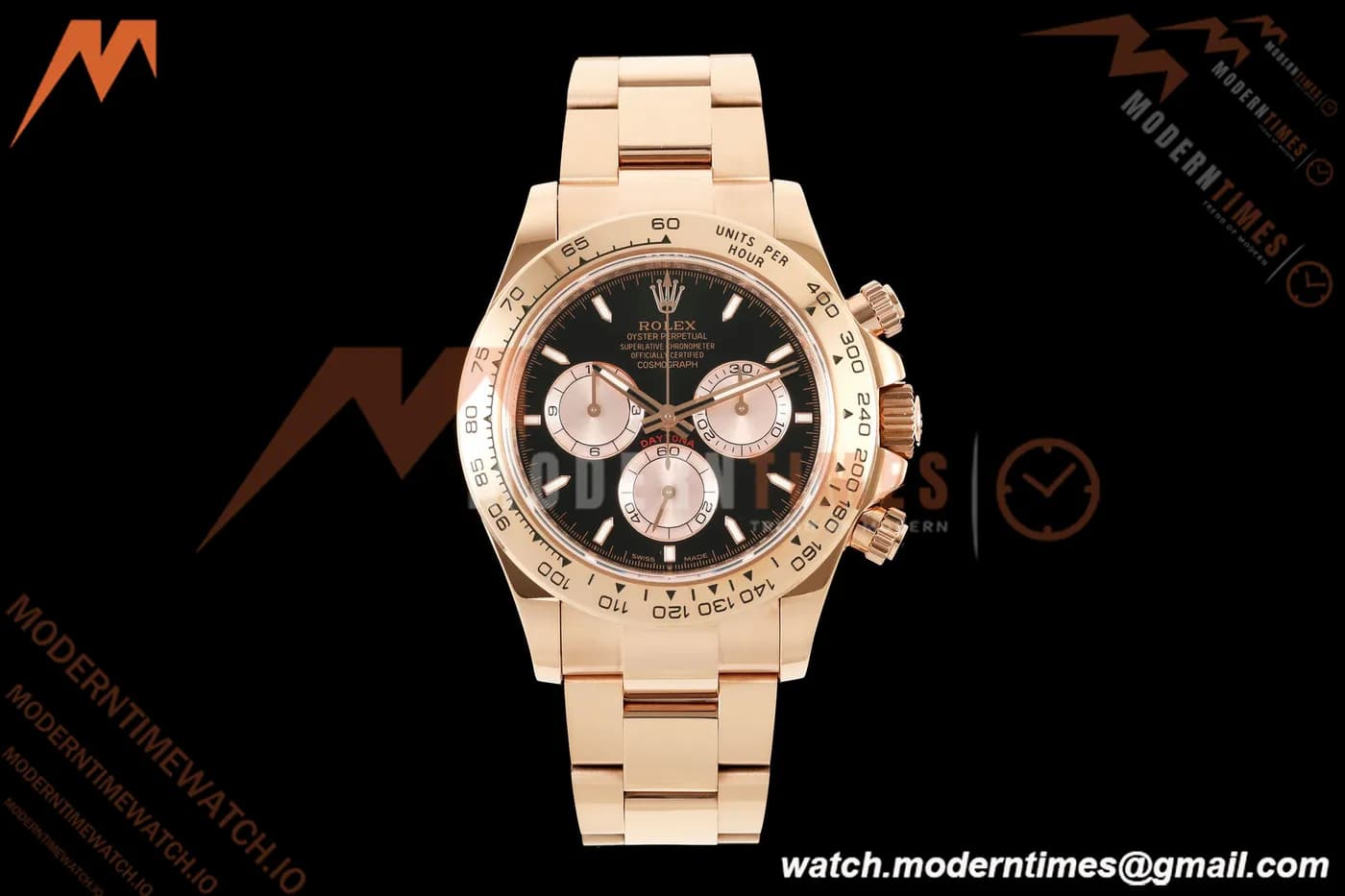 Rolex - Daytona 126505 40mm RG/RG Blk/Chap/Stk Dial UFO UF4131 Free Sprung