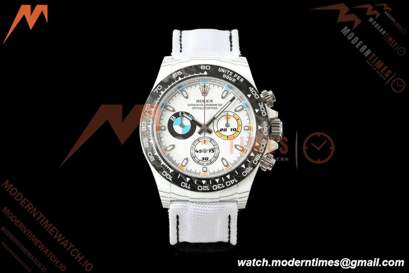 Rolex - Daytona DIW "BMW" 40mm White Carbon Fiber/NY Wht/Stk Dial ANTF SH4130