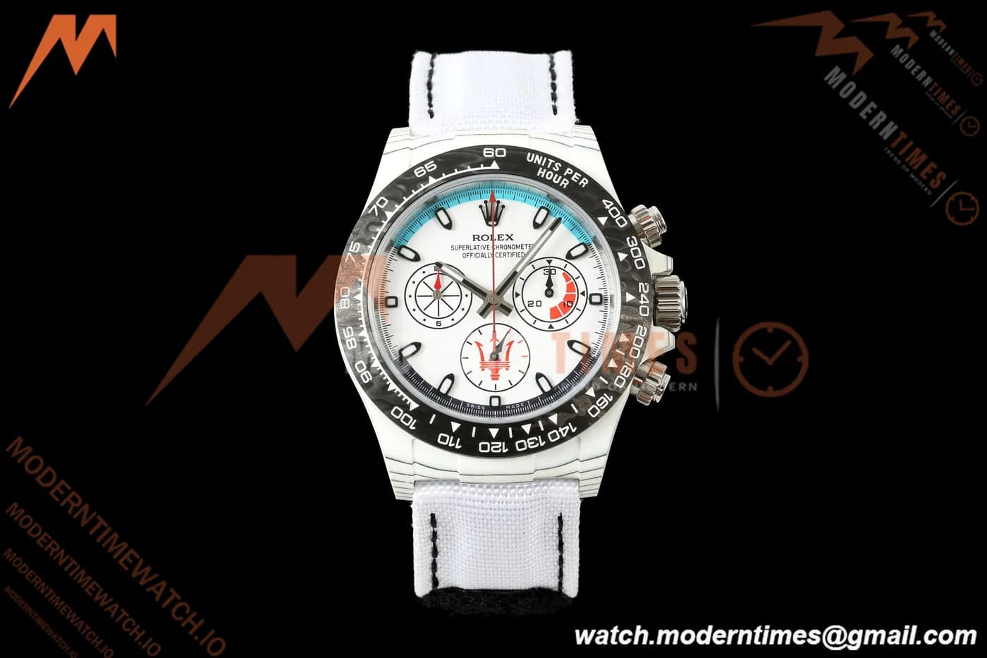 Rolex - Daytona DIW "Maserati" 40mm White Carbon Fiber/NY Wht/Stk Dial ANTF SH4130